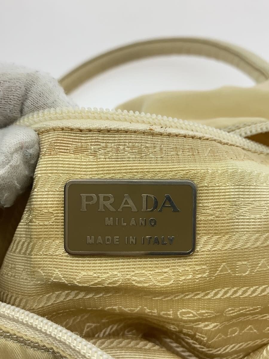 PRADA Triangle Logo Handbag Nylon BEG 5
