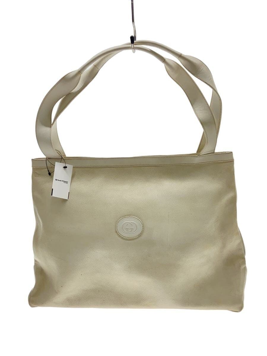 GUCCIOLD One Shoulder GG Logo Shoulder Bag Leather WHT