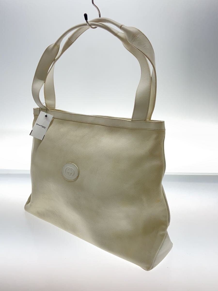 GUCCIOLD One Shoulder GG Logo Shoulder Bag Leather WHT 2