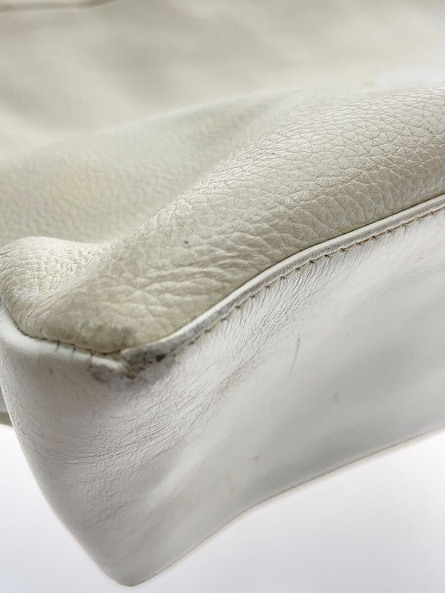 GUCCIOLD One Shoulder GG Logo Shoulder Bag Leather WHT 8