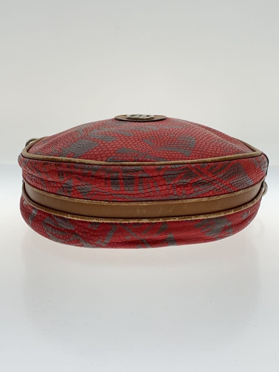 GUCCI Old Gucci Missing shoulder strap Leather deterioration Pouch Leather RED 4