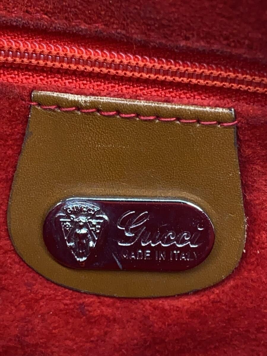 GUCCI Old Gucci Missing shoulder strap Leather deterioration Pouch Leather RED 5