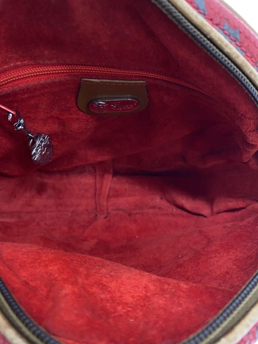 GUCCI Old Gucci Missing shoulder strap Leather deterioration Pouch Leather RED 6