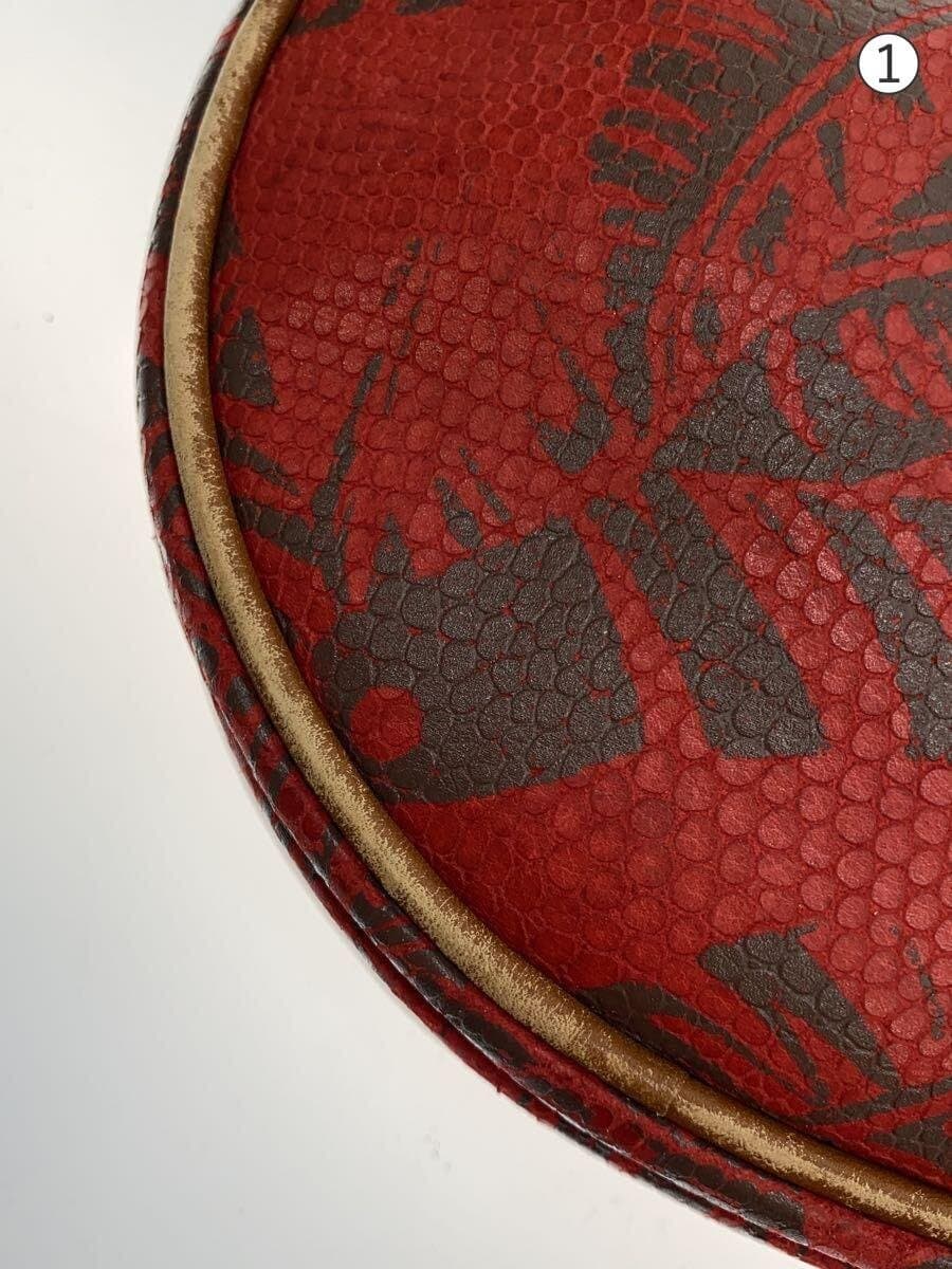 GUCCI Old Gucci Missing shoulder strap Leather deterioration Pouch Leather RED 7