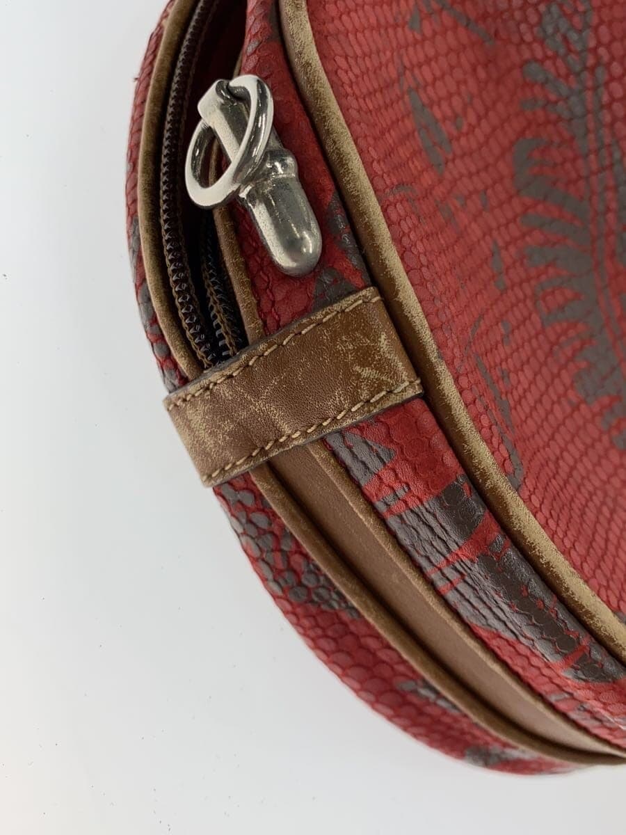 GUCCI Old Gucci Missing shoulder strap Leather deterioration Pouch Leather RED 8