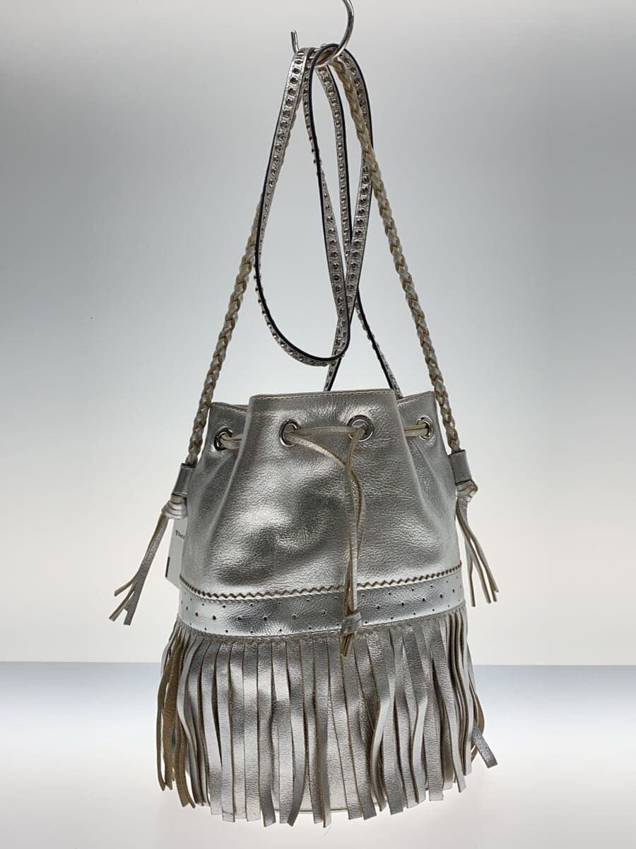 J&M DAVIDSON Fringe Carnival Shoulder Bag Leather SLV Solid Color 3