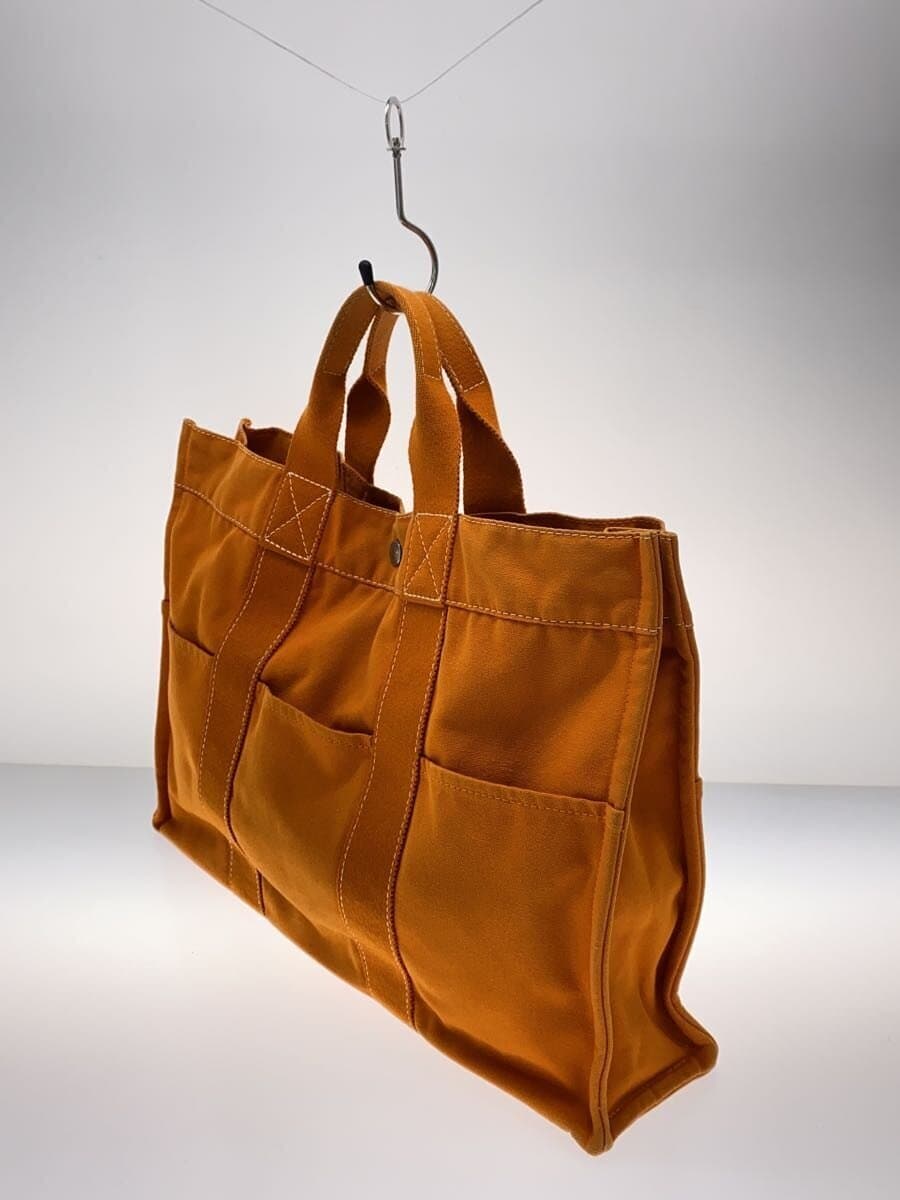 HERMES Tote Bag Canvas ORN Solid Color 2