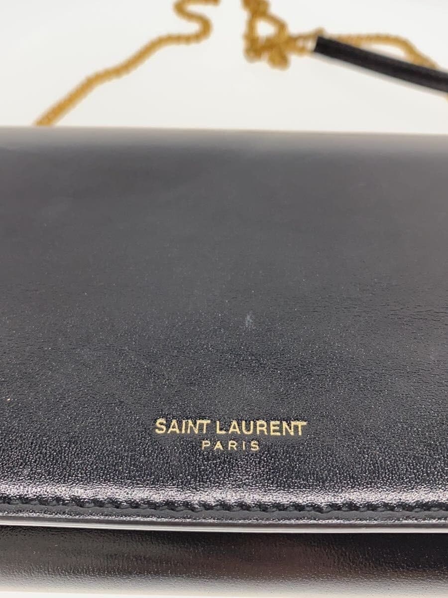 SAINT LAURENT shoulder bag leather black plain 635203 5