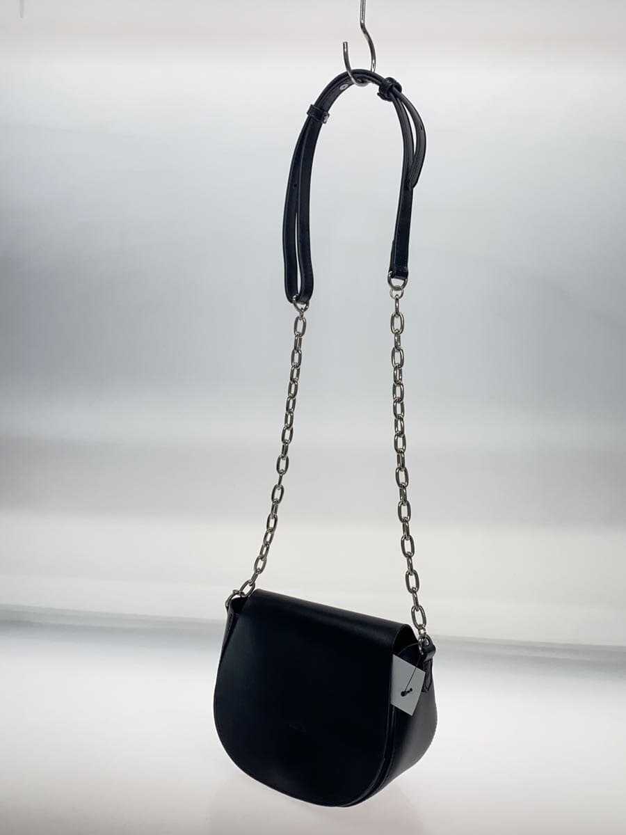 YAHKI Chain Shoulder Bag Leather Black Solid 2