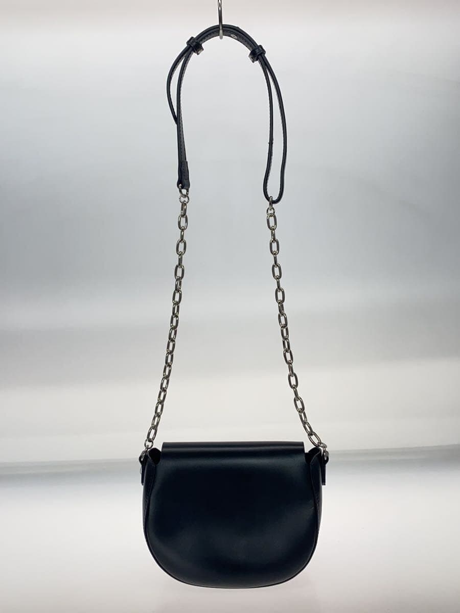 YAHKI Chain Shoulder Bag Leather Black Solid 3
