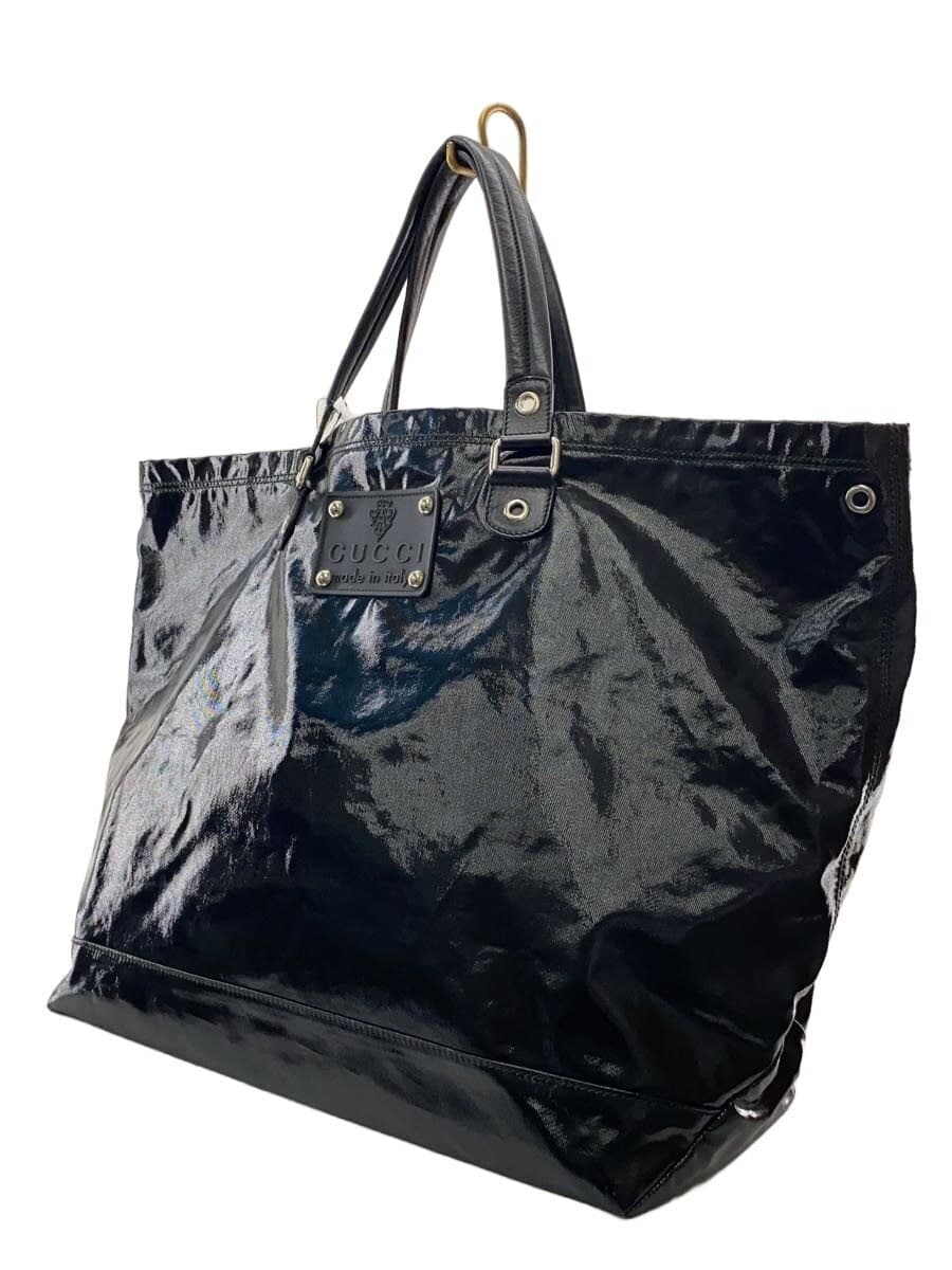 GUCCI tote bag enamel BLK plain 194465 3