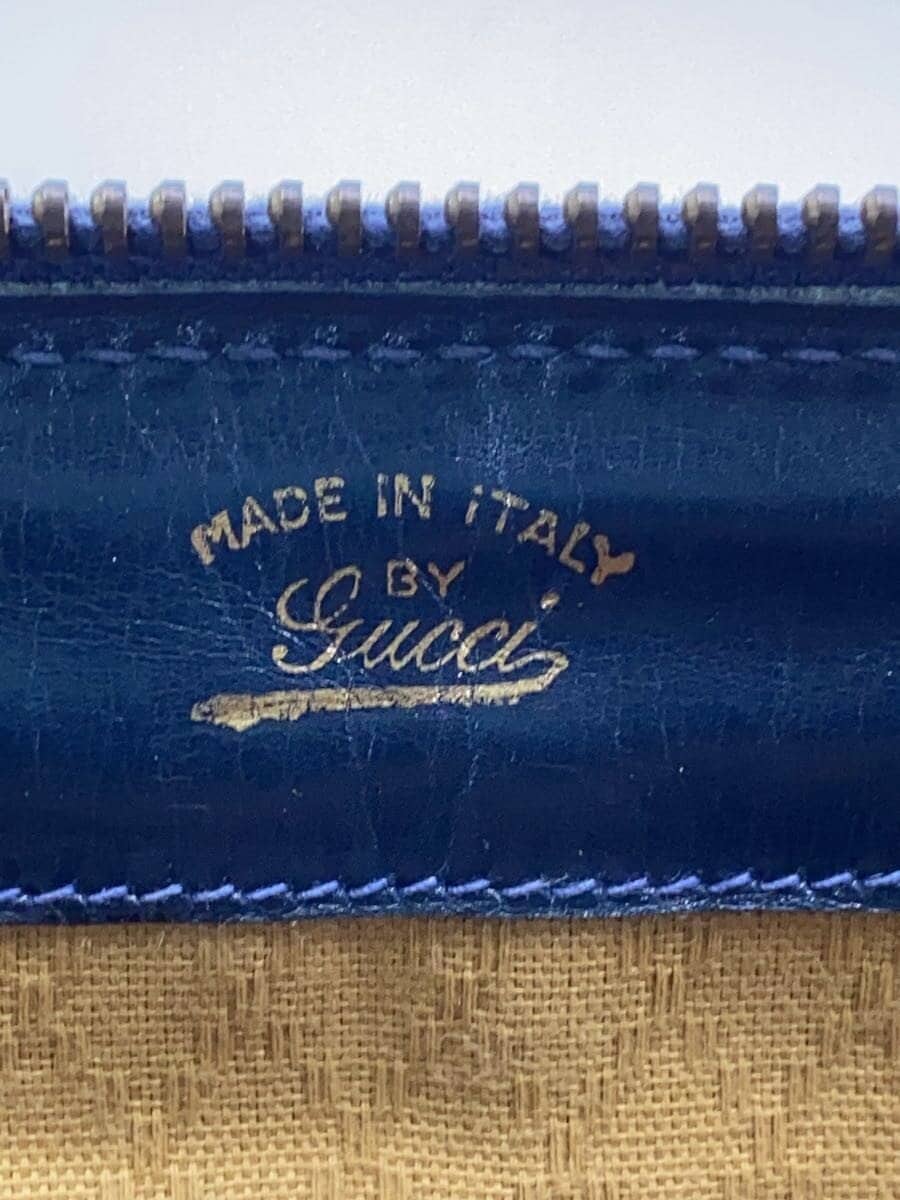 GUCCI Boston Bag Suede Navy 5