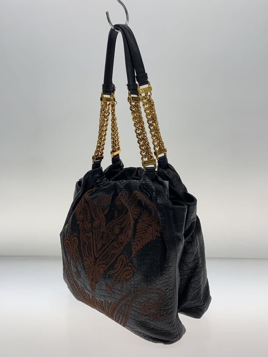 ETRO Handbag Leather Black Paisley 2
