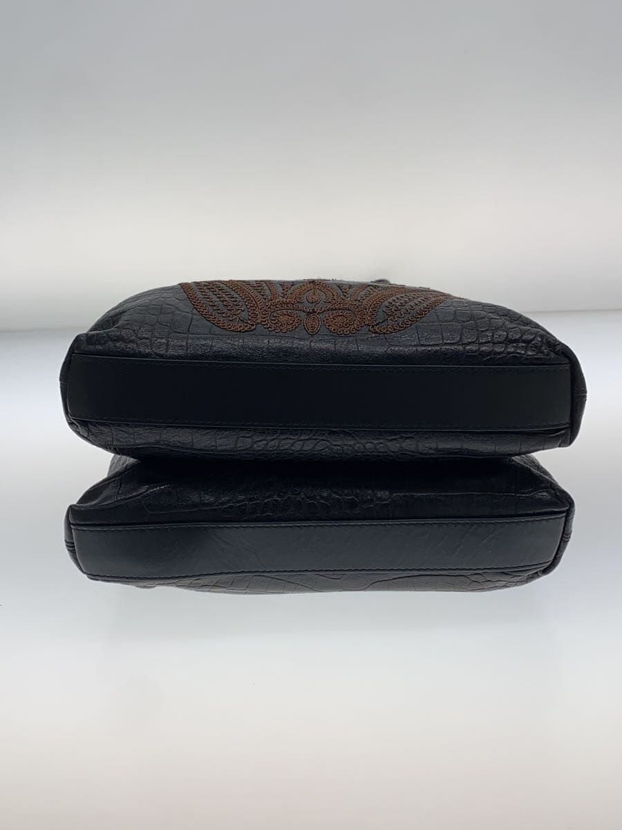 ETRO Handbag Leather Black Paisley 4