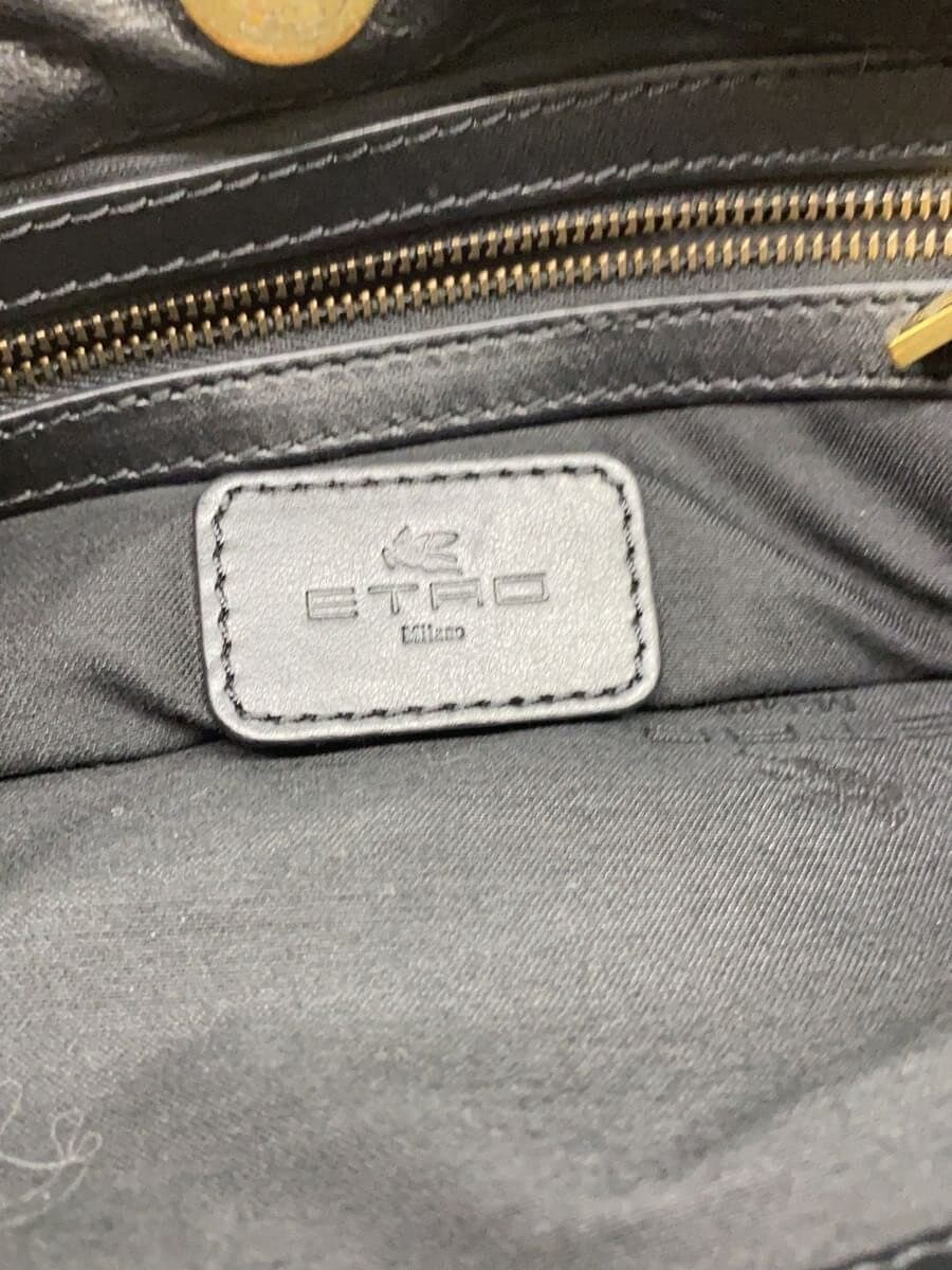 ETRO Handbag Leather Black Paisley 5