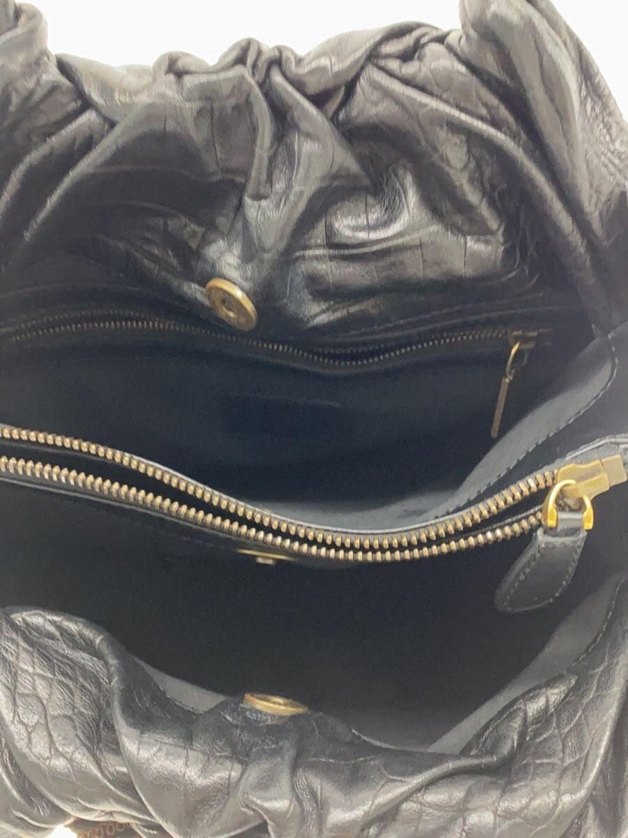 ETRO Handbag Leather Black Paisley 6