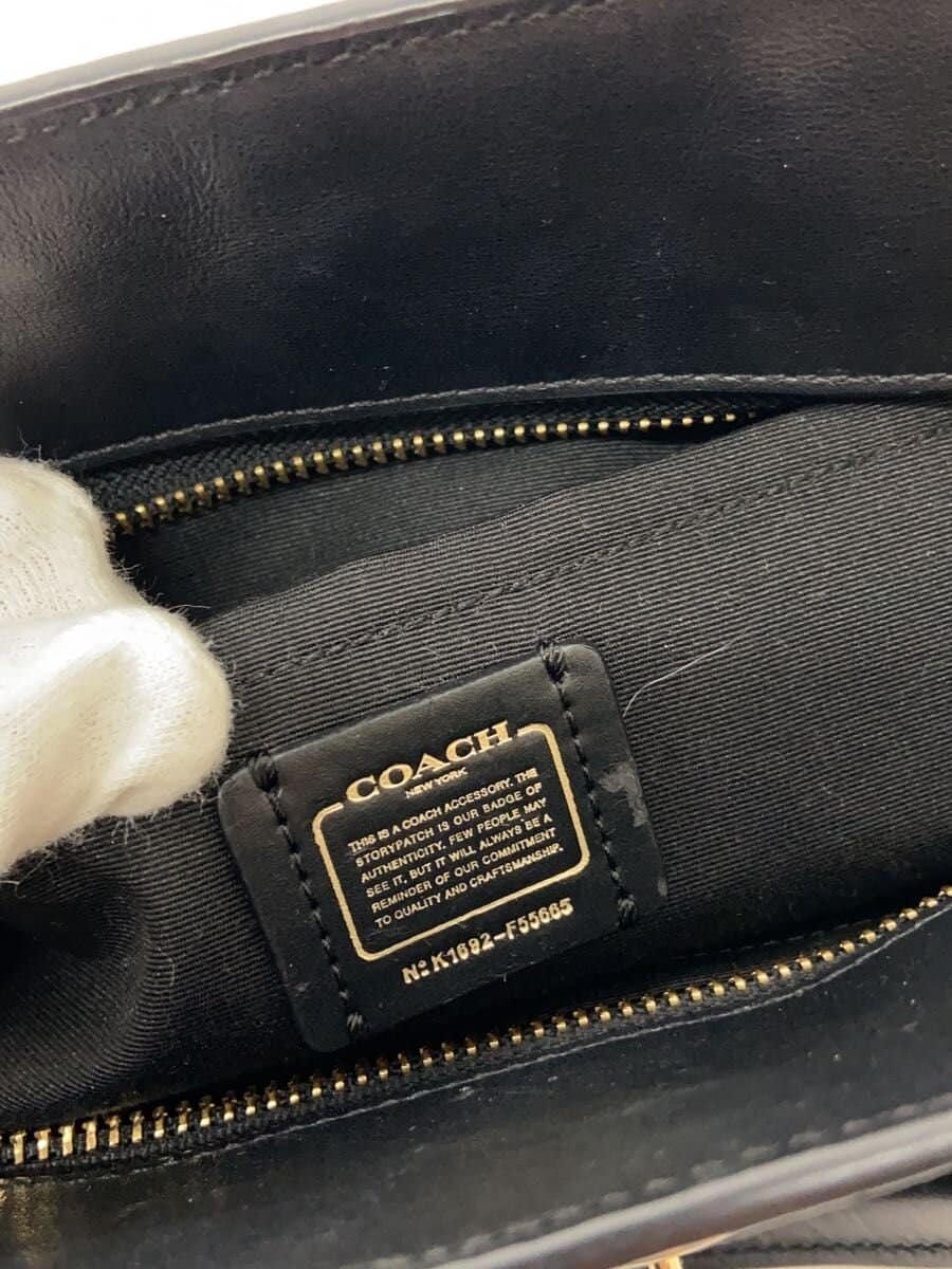 COACH Handbag Leather BLK Animal F55665 5