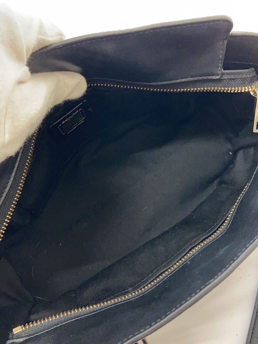 COACH Handbag Leather BLK Animal F55665 6