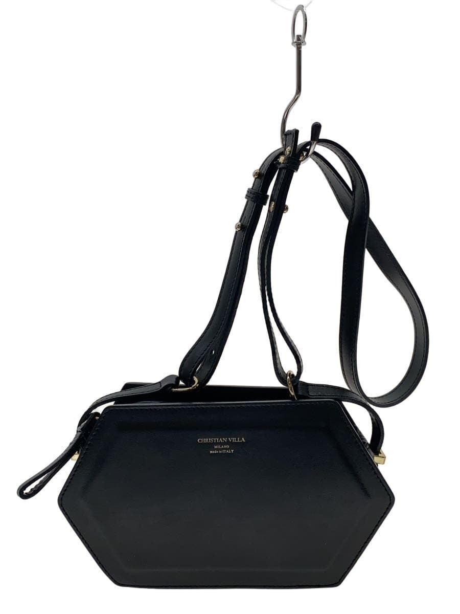 CHRISTIAN VILLA Shoulder Bag Leather Black