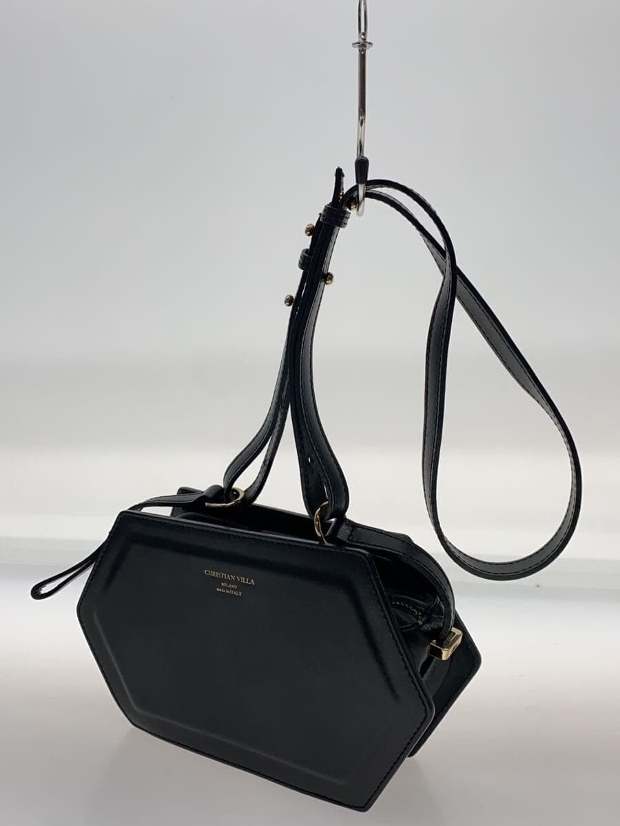 CHRISTIAN VILLA Shoulder Bag Leather Black 2