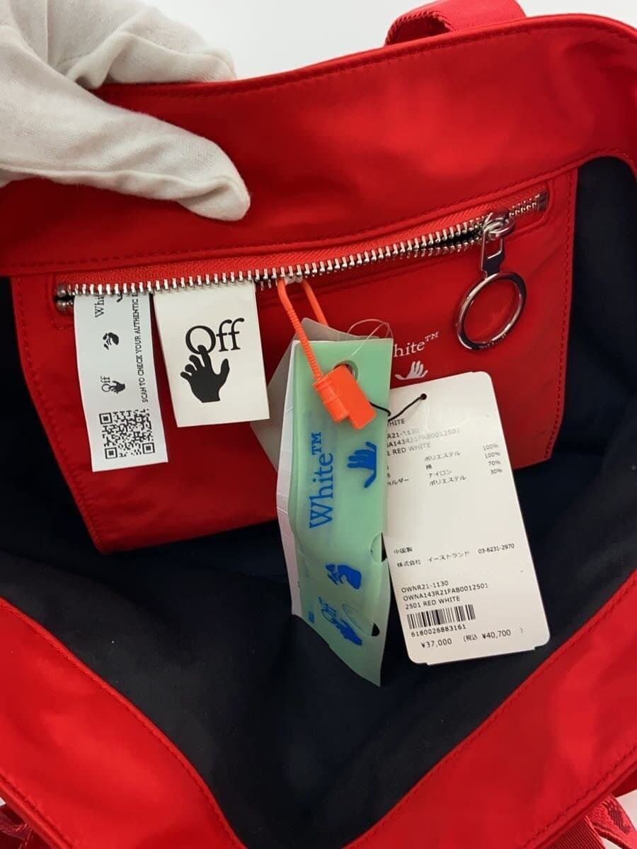OFF-WHITESmall Nylon Commercial Tote Bag Polyester RED OWNA143R21FAB001 5