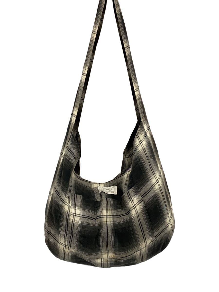 Rafu Shoulder Bag Cotton BLK Check Rafu007-23-01