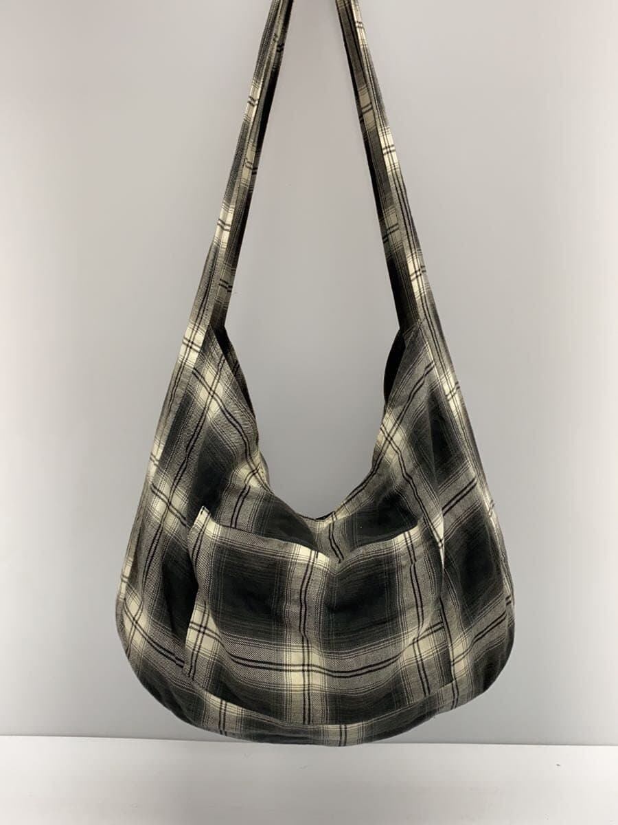 Rafu Shoulder Bag Cotton BLK Check Rafu007-23-01 3