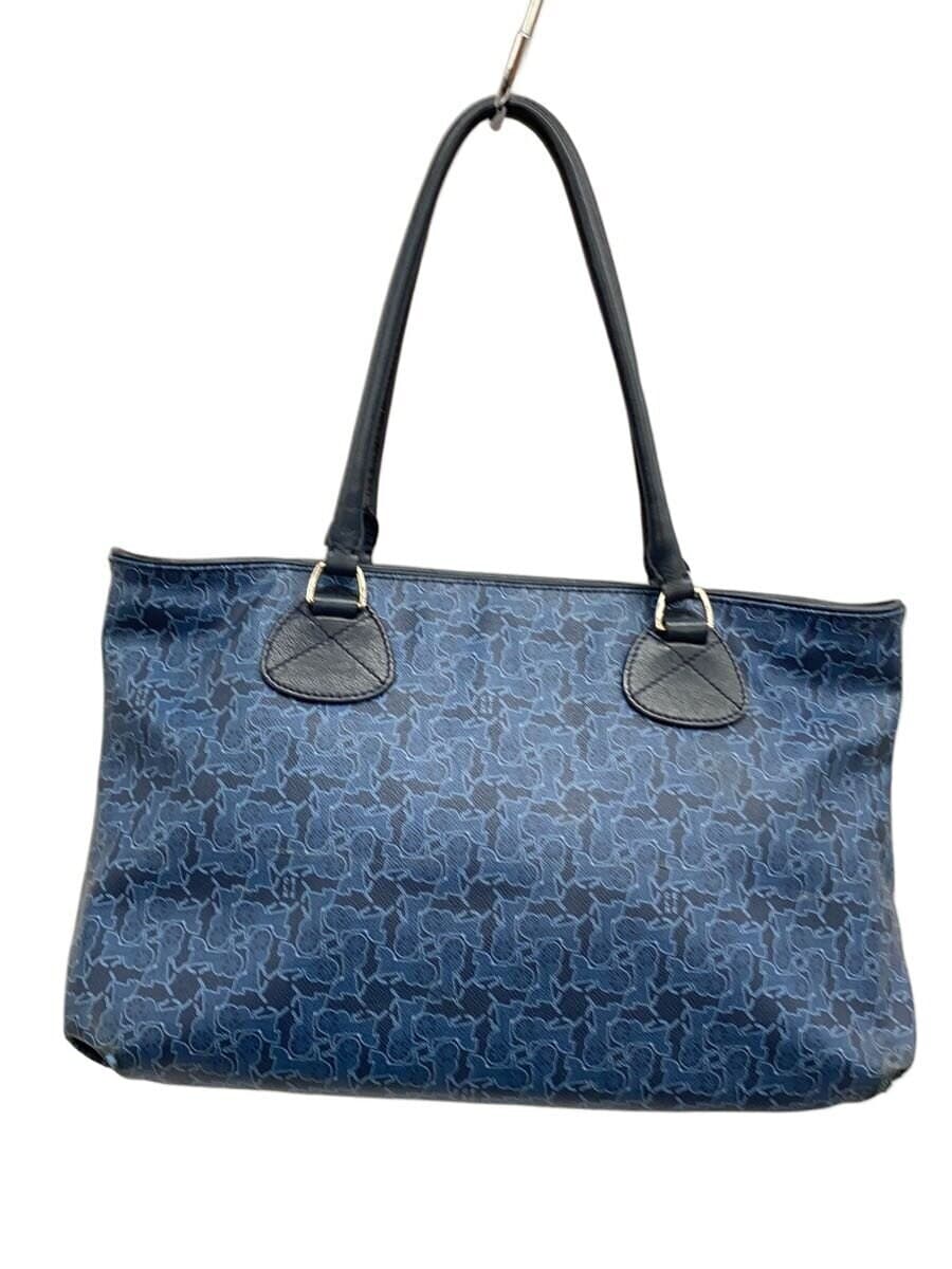 CELINE Salky Line Inner dirt present Tote bag PVC NAVY All-over pattern