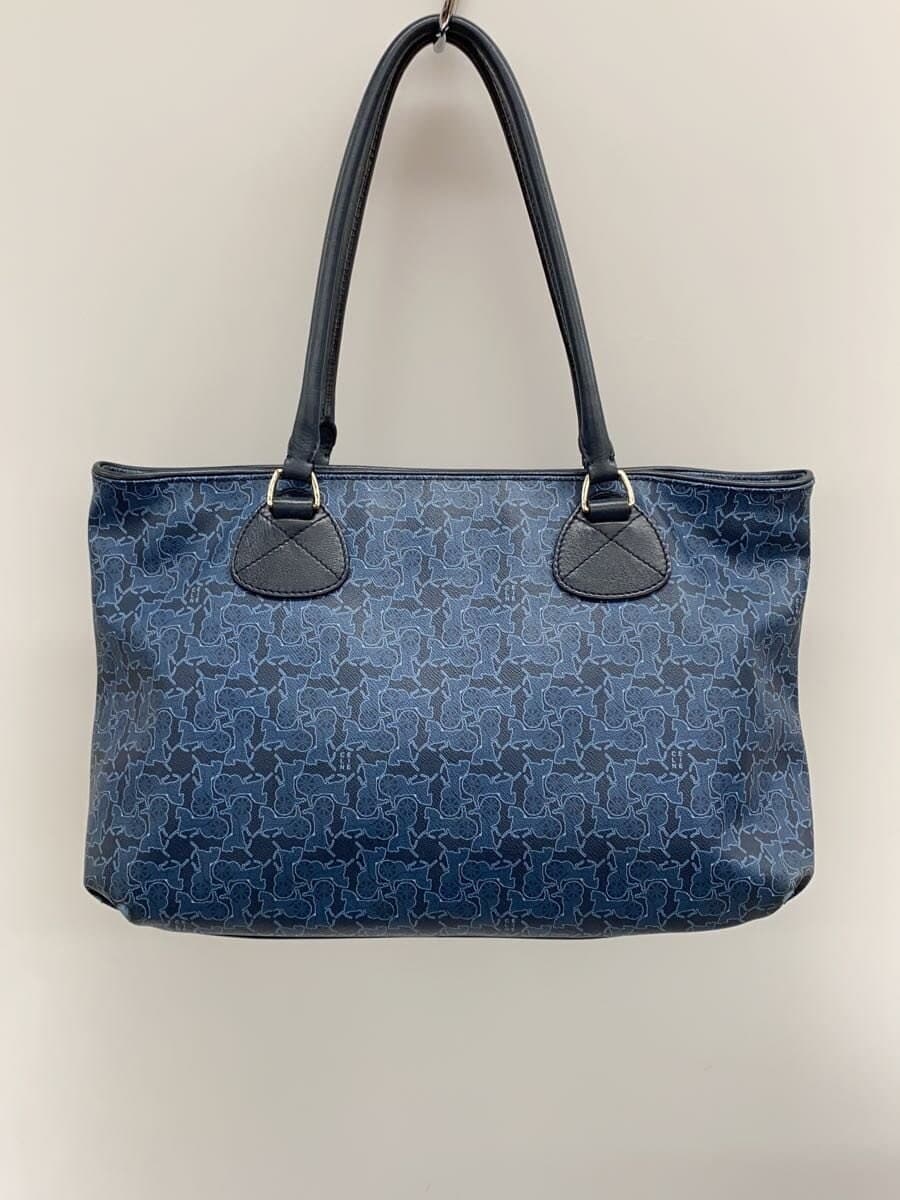 CELINE Salky Line Inner dirt present Tote bag PVC NAVY All-over pattern 3