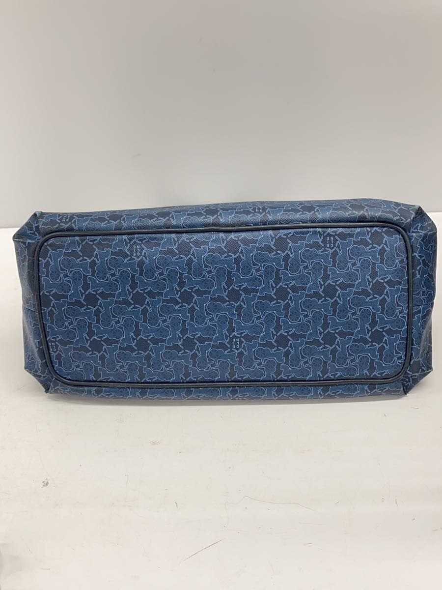 CELINE Salky Line Inner dirt present Tote bag PVC NAVY All-over pattern 4