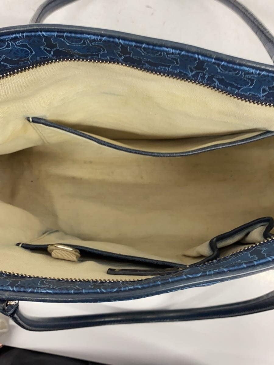 CELINE Salky Line Inner dirt present Tote bag PVC NAVY All-over pattern 5