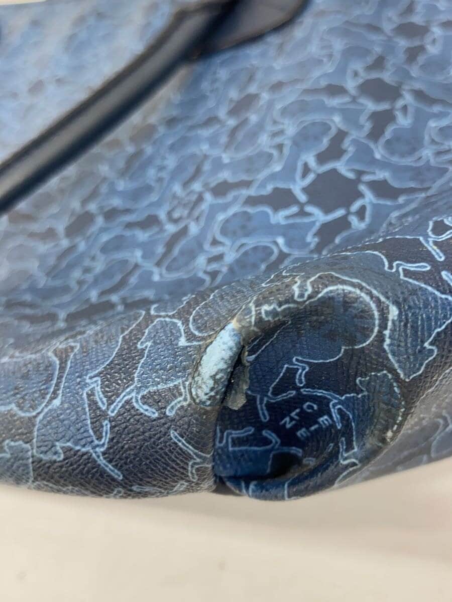 CELINE Salky Line Inner dirt present Tote bag PVC NAVY All-over pattern 6