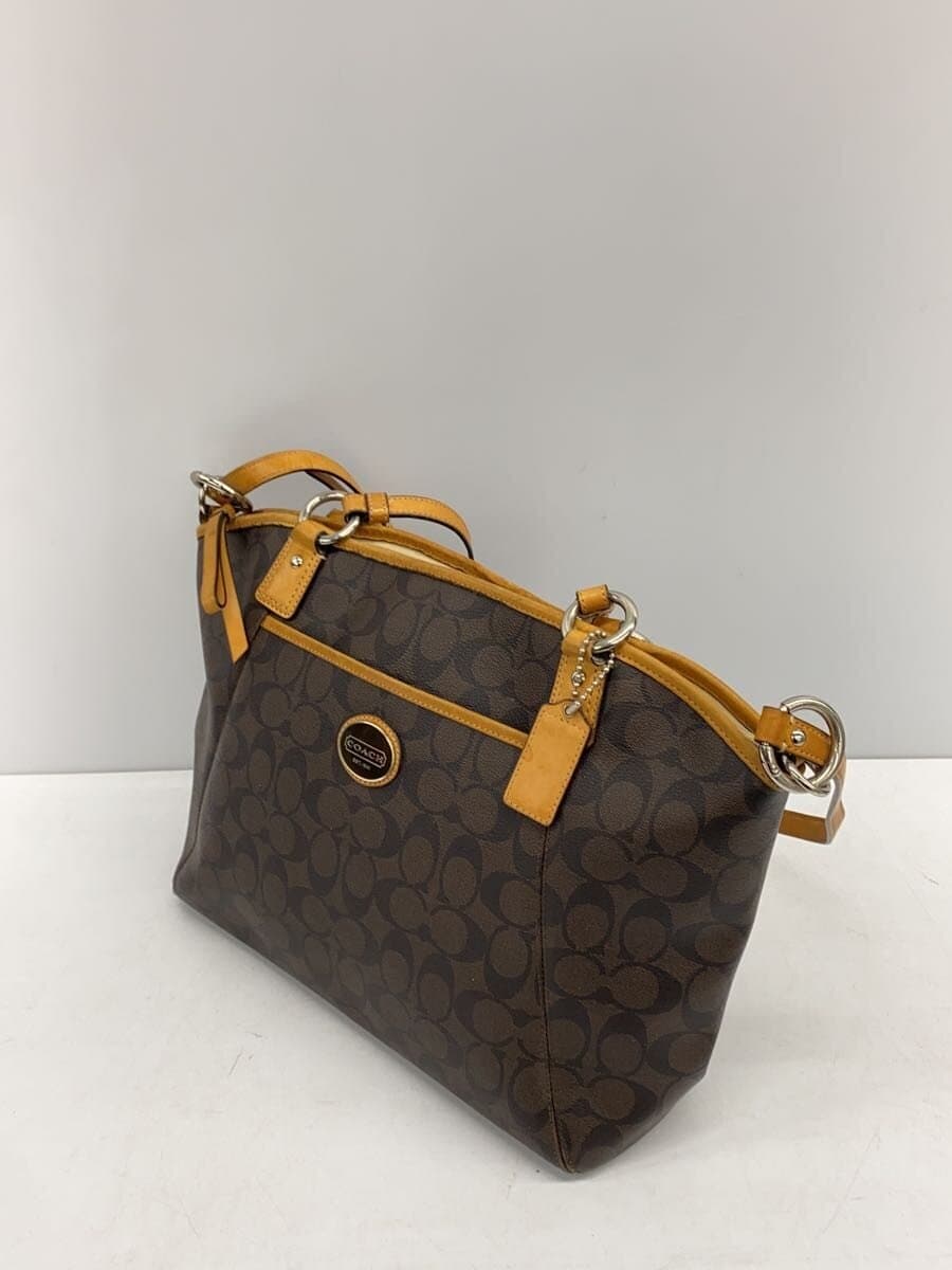 COACH Signature Tote Bag PVC BRW All Over Pattern F19817 2