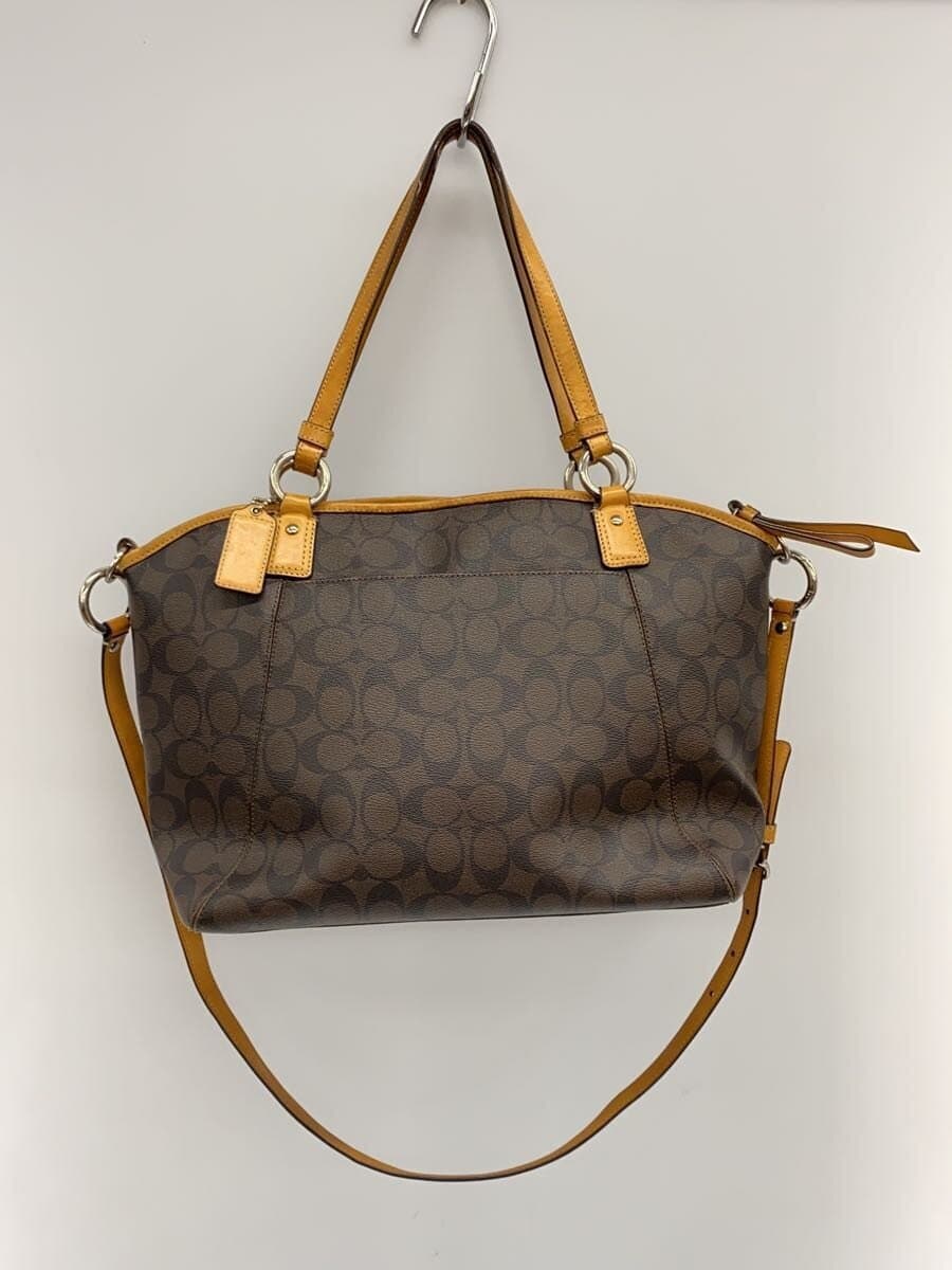 COACH Signature Tote Bag PVC BRW All Over Pattern F19817 3