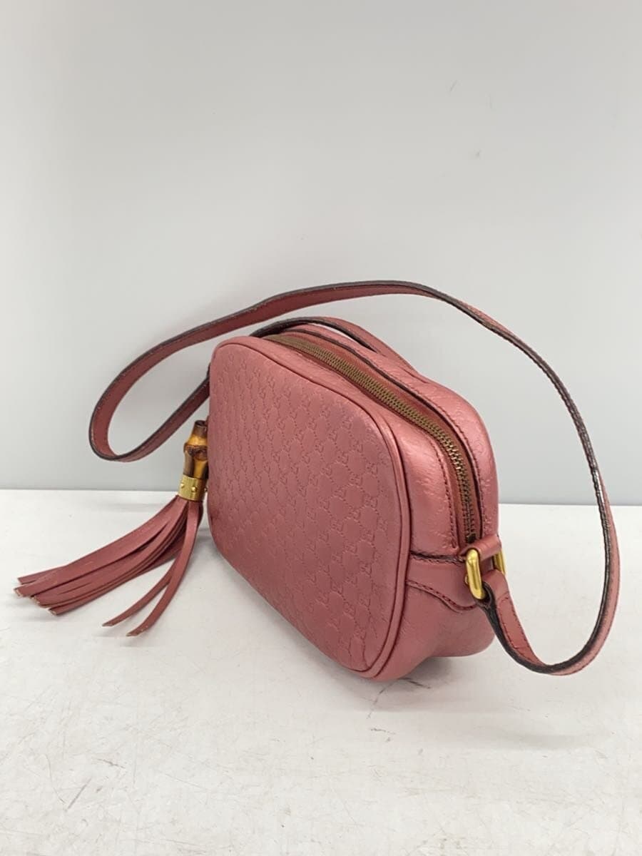 GUCCI Shoulder Bag_Bamboo_Micro GUCCI Shima Leather PNK 2