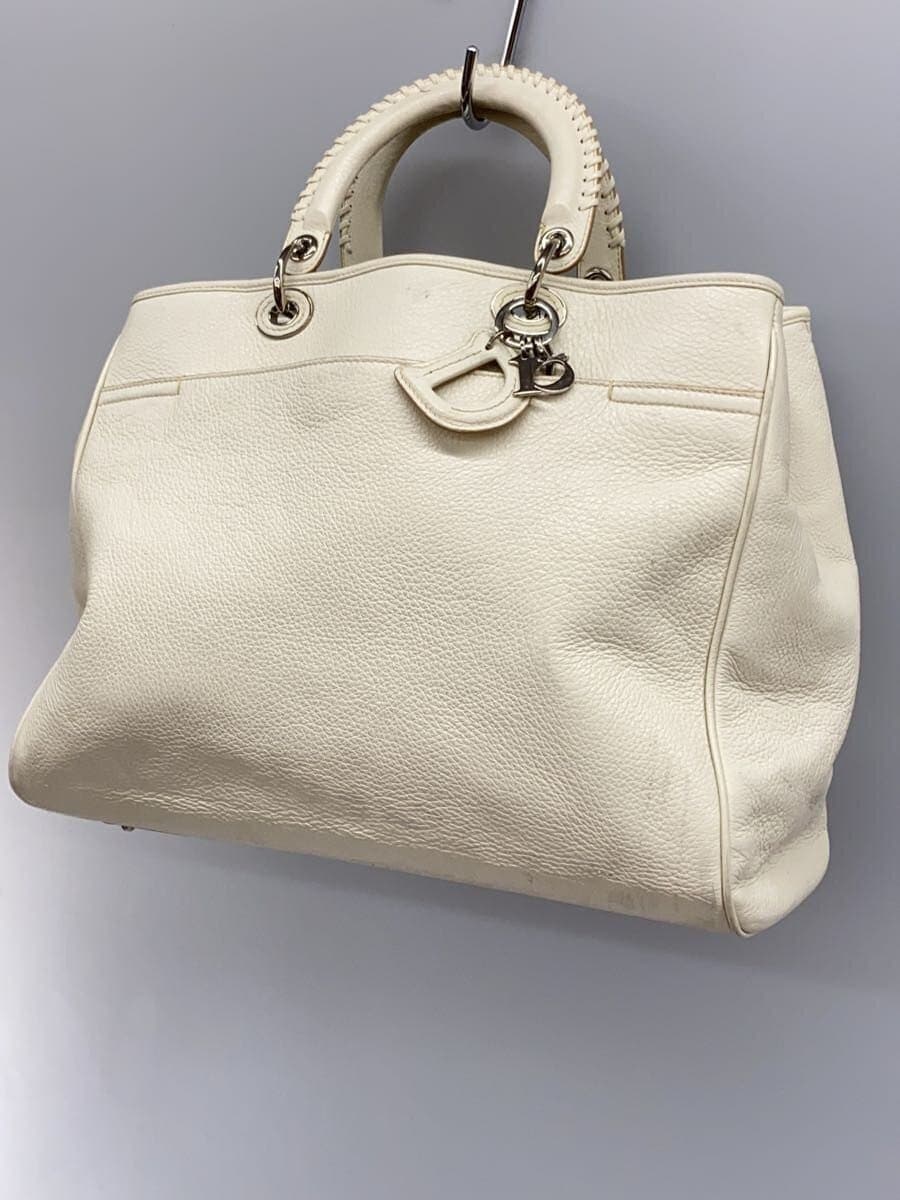 Christian Dior tote bag leather WHT 2