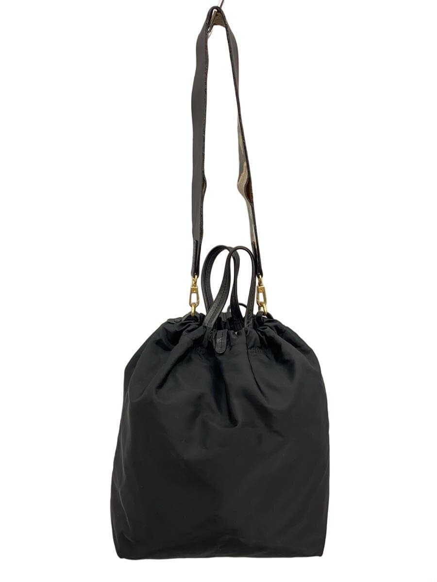 ORSETTO 2-Way Shoulder Bag Nylon Black Solid Color