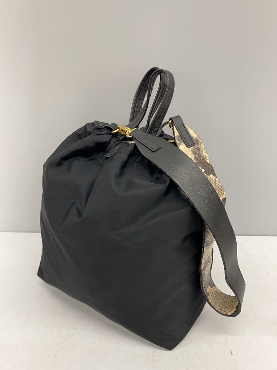 ORSETTO 2-Way Shoulder Bag Nylon Black Solid Color 2