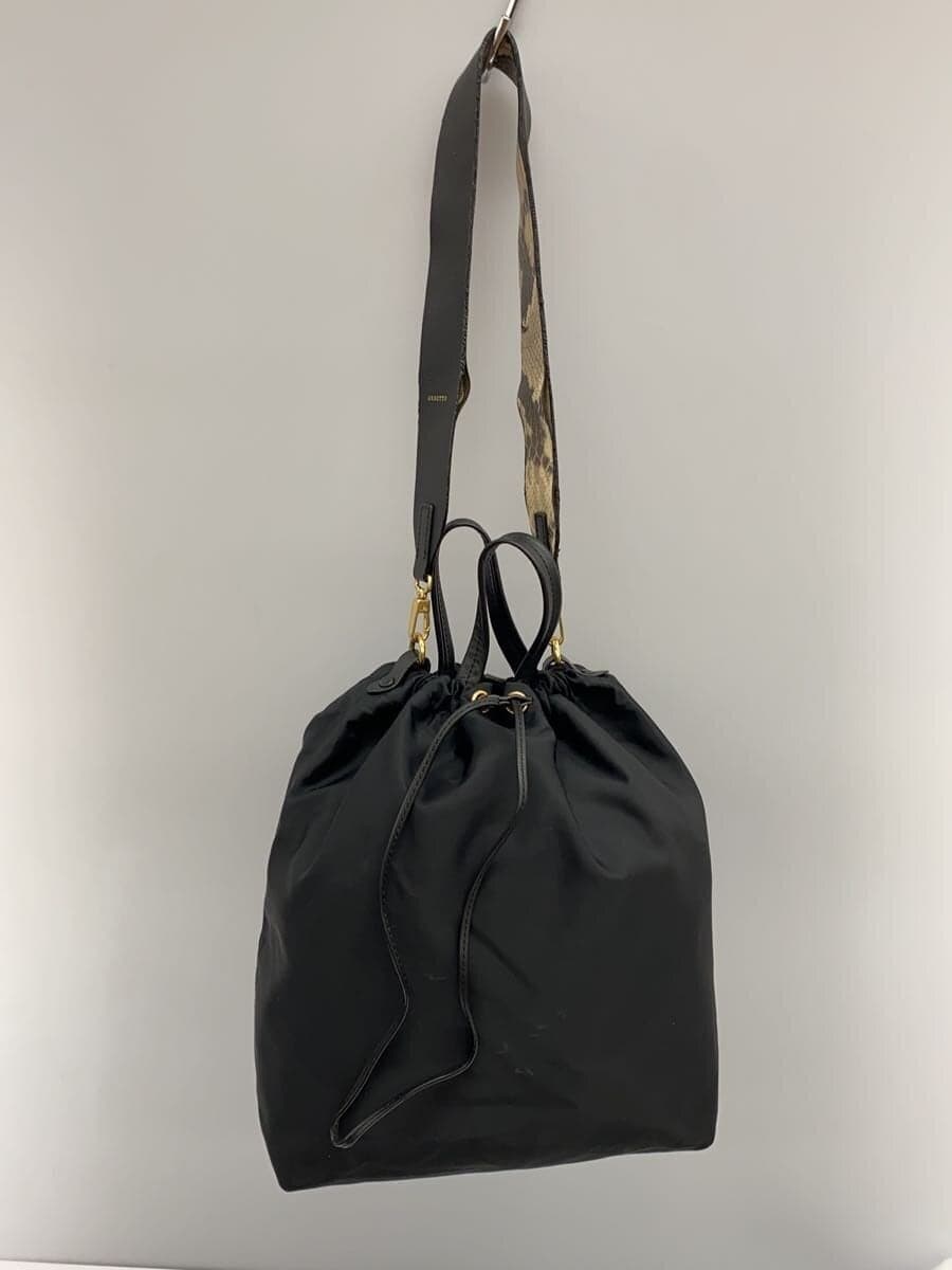 ORSETTO 2-Way Shoulder Bag Nylon Black Solid Color 3