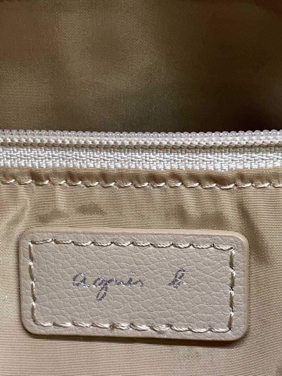 agnes b. Shoulder Bag Leather BEG NS08M-01 5