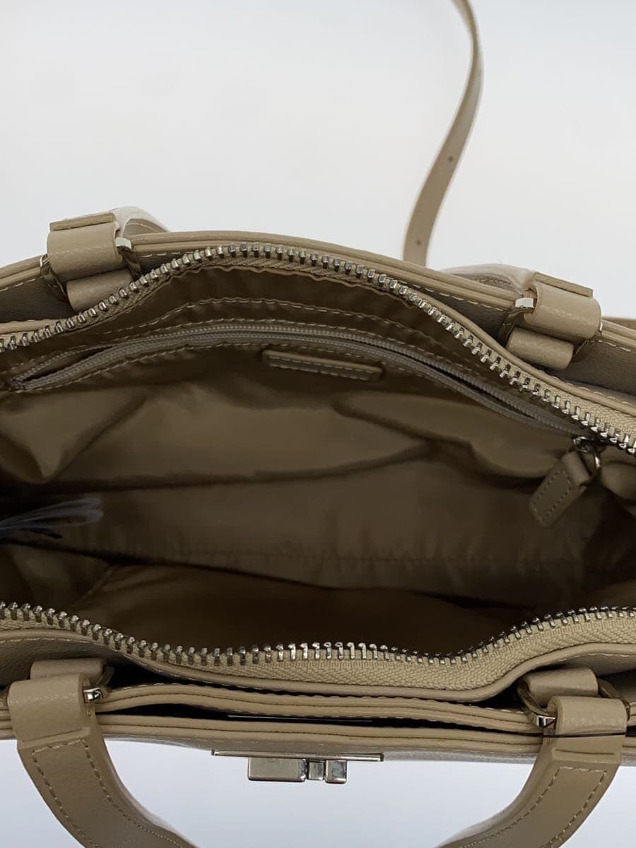 agnes b. Shoulder Bag Leather BEG NS08M-01 6