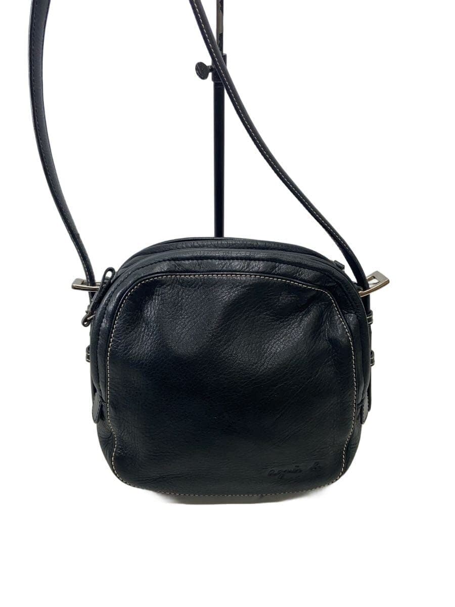 agnes b. shoulder bag leather BLK