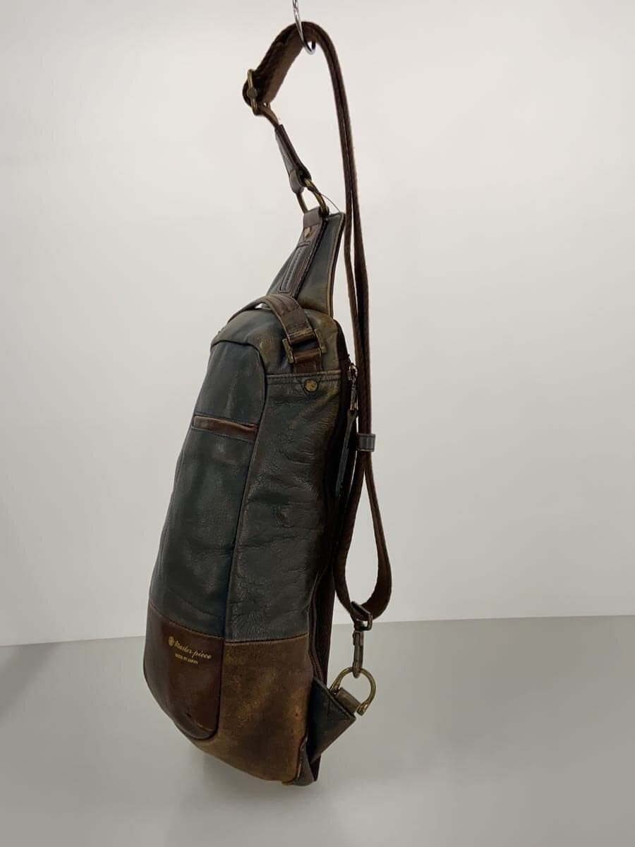 MASTERPIECE Body Bag Shoulder Bag Leather BRW Solid 2