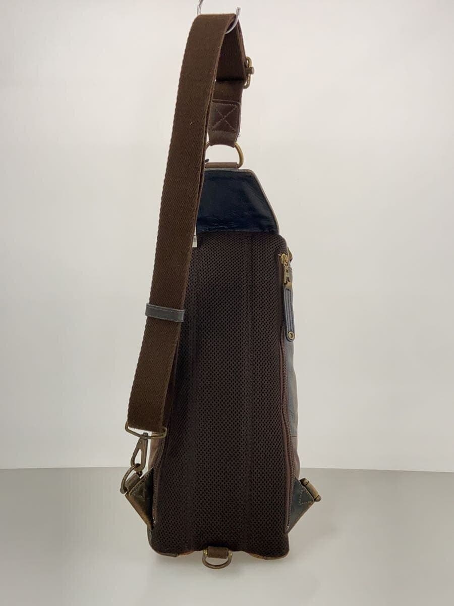 MASTERPIECE Body Bag Shoulder Bag Leather BRW Solid 3