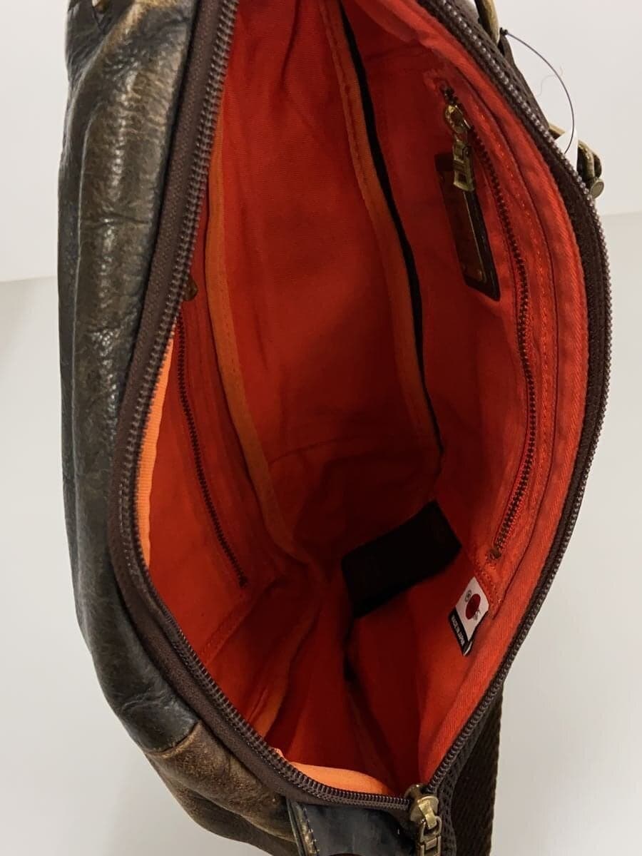 MASTERPIECE Body Bag Shoulder Bag Leather BRW Solid 6