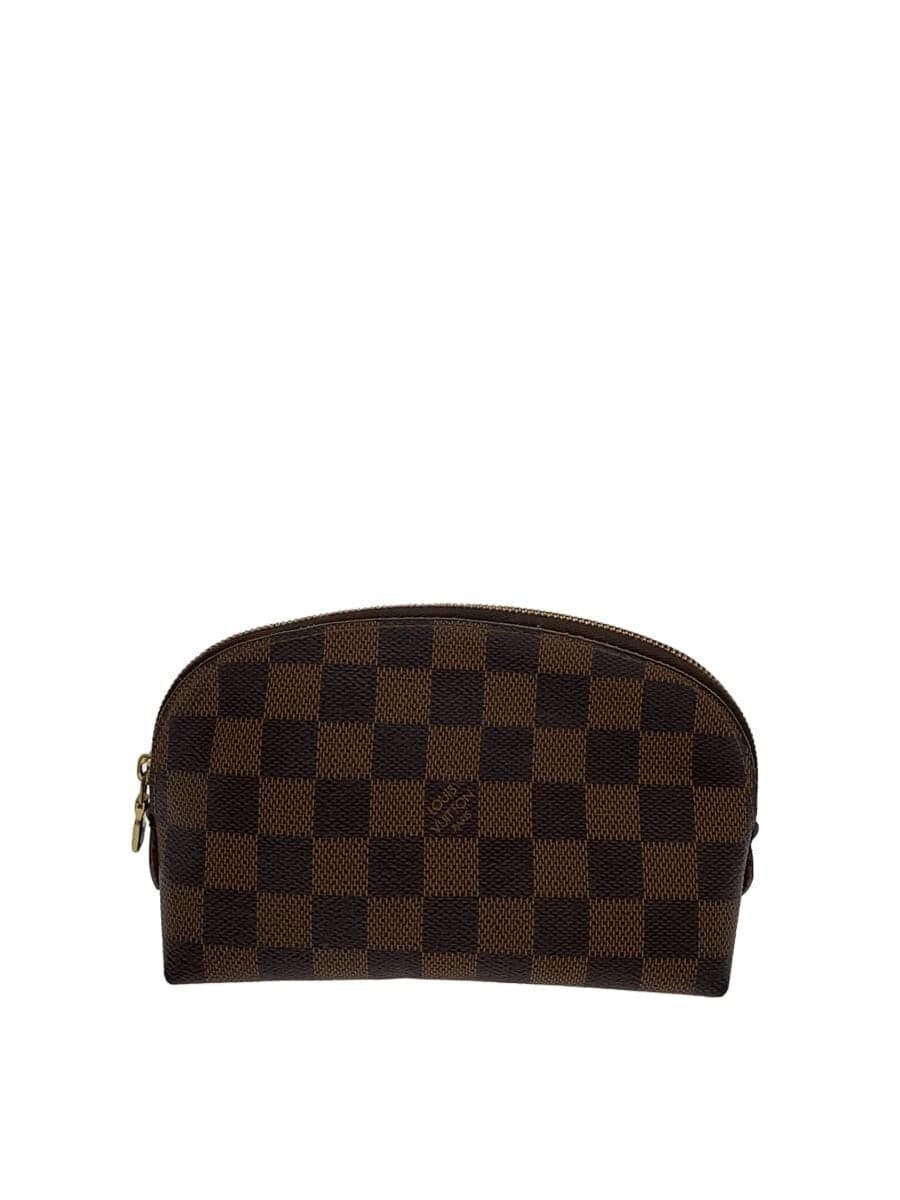 LOUIS VUITTON Pochette Cosmetic _Damier Ebene PVC BRW