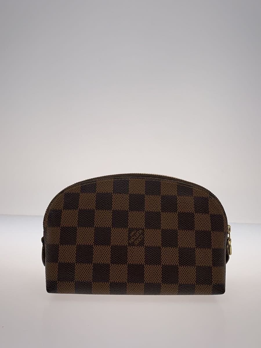 LOUIS VUITTON Pochette Cosmetic _Damier Ebene PVC BRW 3