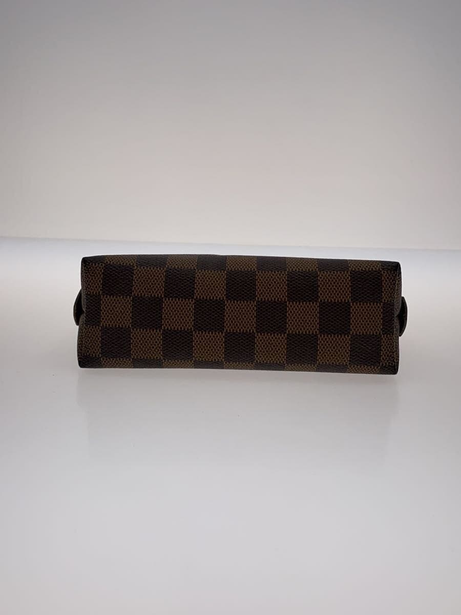 LOUIS VUITTON Pochette Cosmetic _Damier Ebene PVC BRW 4