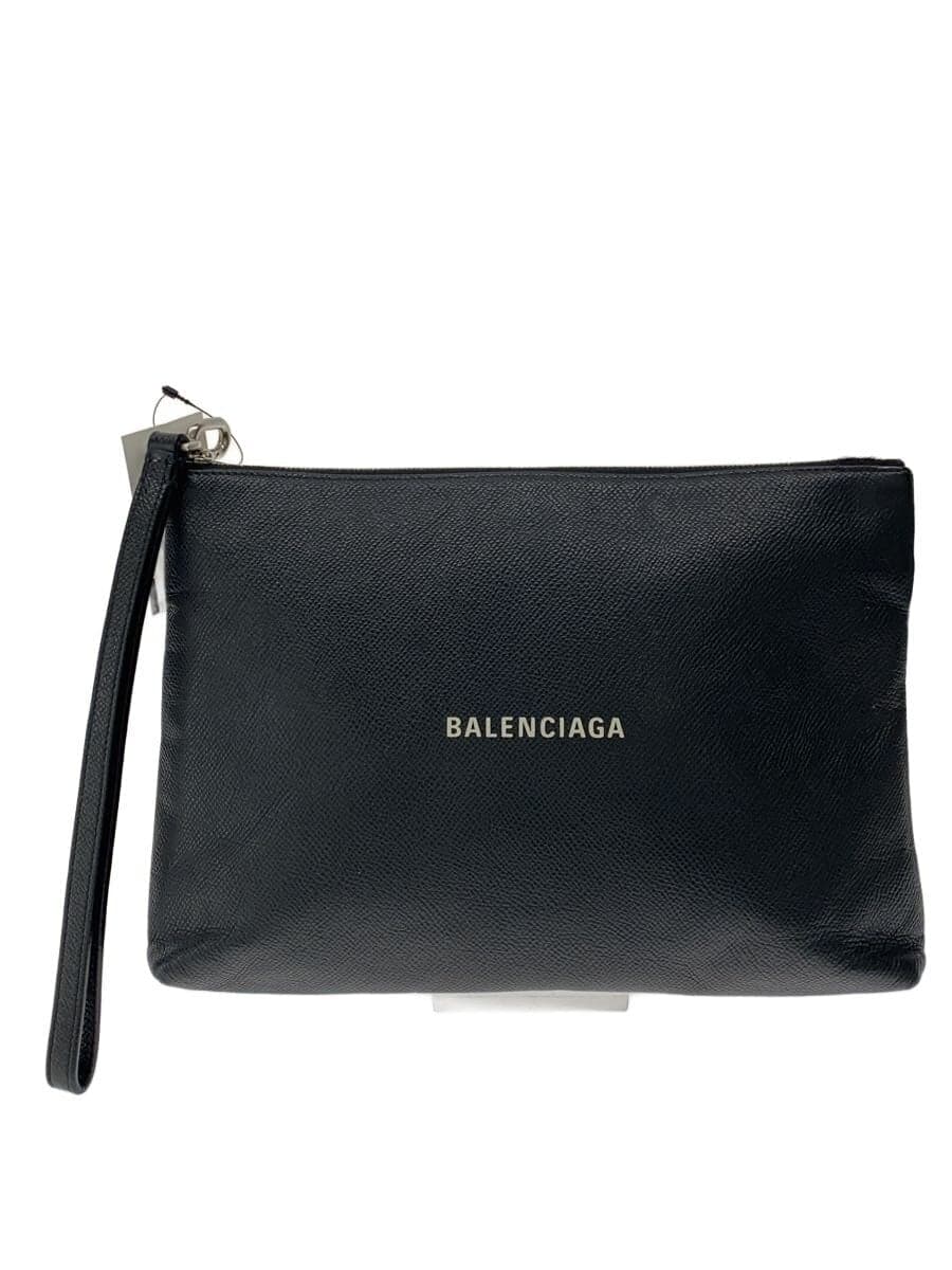 BALENCIAGA Everyday Clutch Bag Second Bag Leather BLK