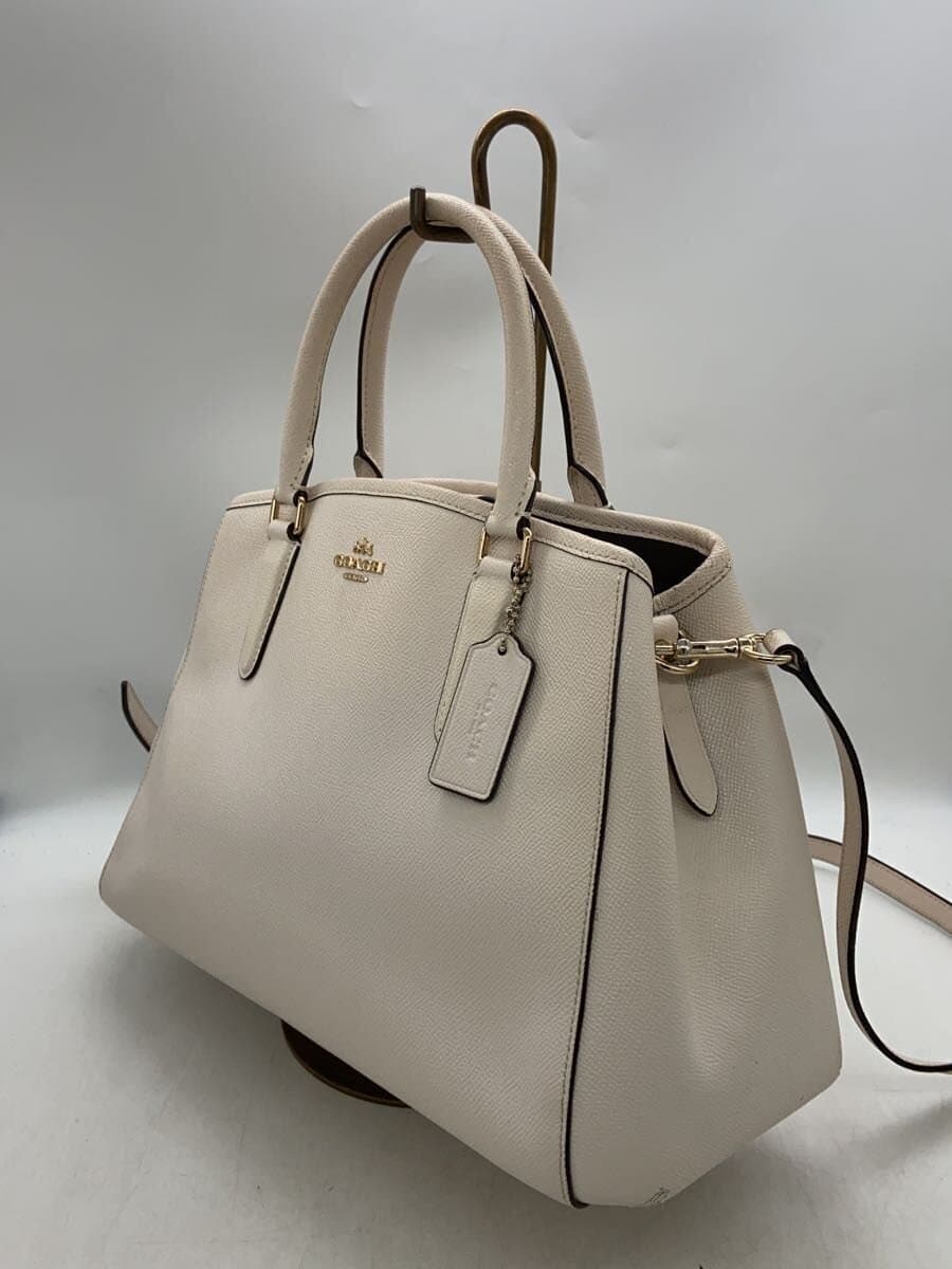 COACH handbag leather beige F57527 2
